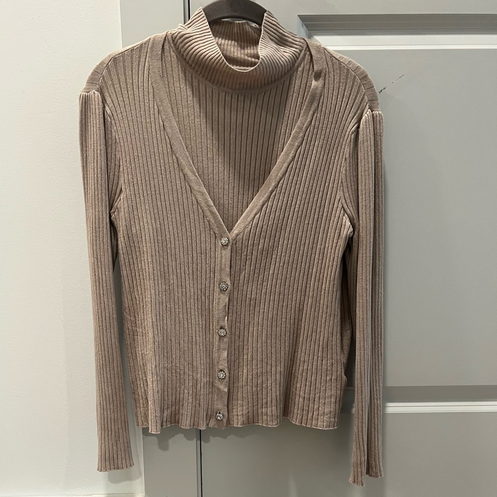 NWOT! CALLIGRAPHIE - 2 piece sweater set cardigan & sleeveless sweater, size S